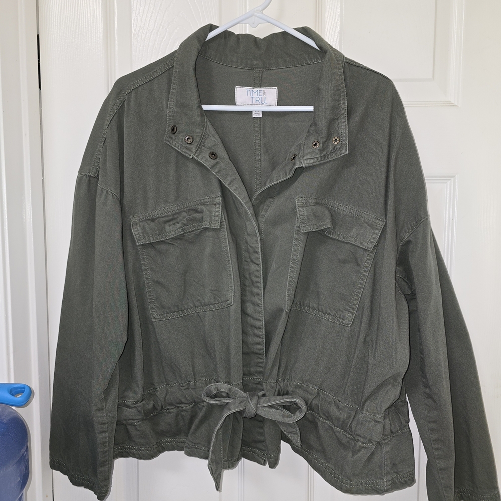 Time and Tru Women's Dark Green Utility Jacket